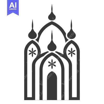 Popular premium asset: Geometric depiction of an ornate building with symmetrical design elem