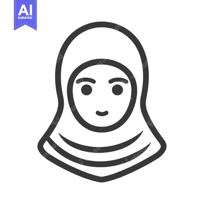 Aset premium populer: A Simple Outline Drawing Of A Covered Woman And Face