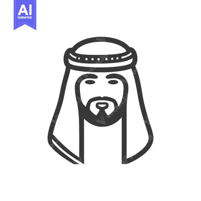 Premium design asset: A graphic image of a man wearing traditional headwear