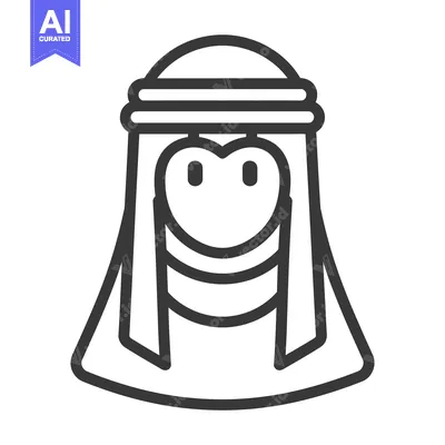 Aset premium populer: An illustration of a person wearing traditional desert headwear