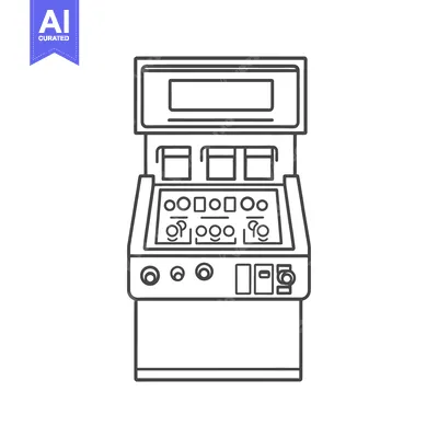 Simple outlined illustration of a classic electronic gaming machine