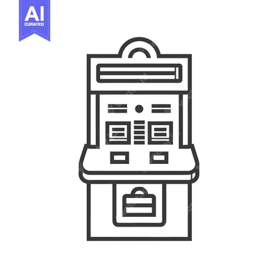 Aset premium populer: An outline illustration depicting a generic arcade style game machine