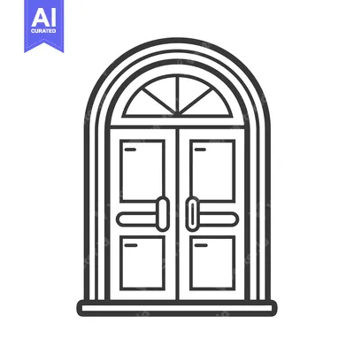 Aset premium populer: Arched Double Door with a Transom Window
