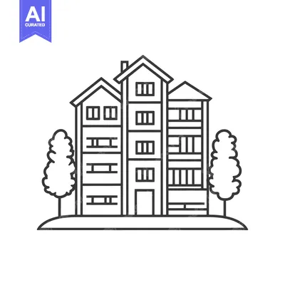 Aset premium populer: Simple Vector Illustration Depicting a Multi Story Residential Buildin