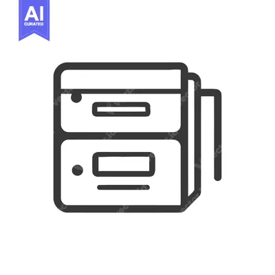 Popular premium asset: Minimalist Filing Cabinet Icon with Two Drawers and Documents Stack