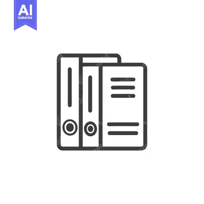 Premium design asset: Minimalist Icon of Two Ring Binders with Document Lines