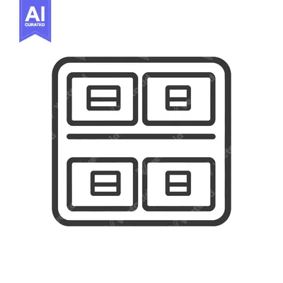 Premium design asset: An outlined square containing four individual rectangular compartments