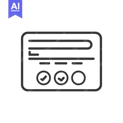 Aset premium populer: A rectangular form with checkmarks and a circle