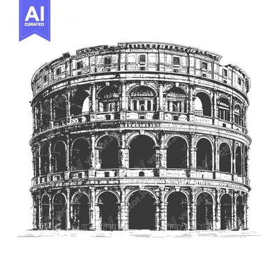 This Roman Coliseum Illustration Shows a Large Roman Colosseum
