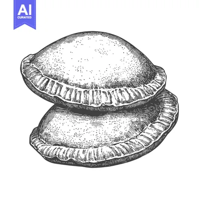Premium design asset: Two hand pies stacked atop of each other in a stack