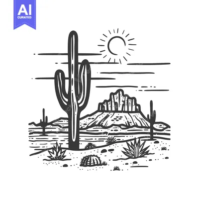 Popular premium asset: A detailed depiction of a desert landscape with cacti and mountains