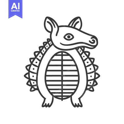 Popular premium asset: A stylized illustrated depiction of an armadillo standing upright