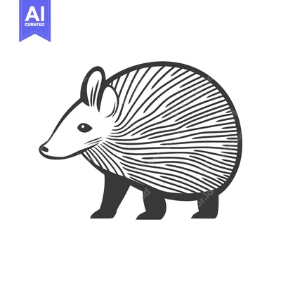Aset premium populer: A stylized illustration of a small animal with long snout and stripes