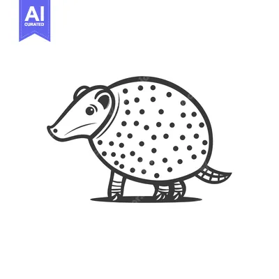 Popular premium asset: An illustrative black and white drawing of an armadillo animal