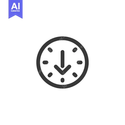 Premium design asset: Minimalist Clock Icon with Downward Arrow, Time Pressure Concept
