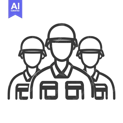 Aset premium populer: Three soldiers stand in formation wearing military helmets and uniform