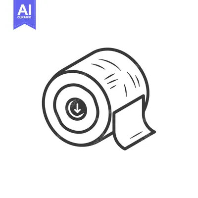 Popular premium asset: A roll of toilet paper with a download symbol on the core