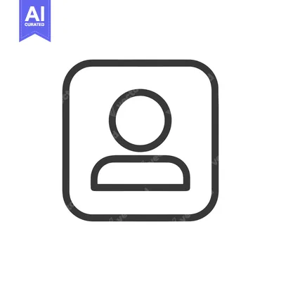 Aset premium populer: Simple Person Icon in Rounded Square Frame, Black Outline