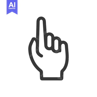 Popular premium asset: Minimalist Hand Icon with Pointing Finger on White Background
