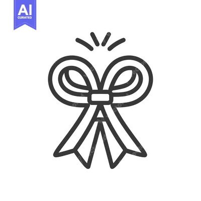 Aset premium populer: A decorative illustration of a tied ribbon bow with highlights above