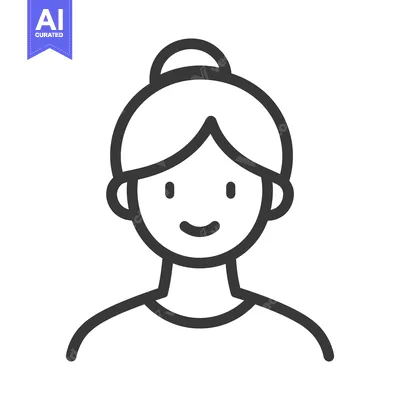 Popular premium asset: A simplified black and white image of a smiling woman