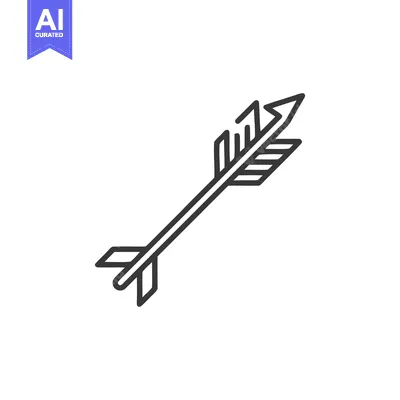 Aset desain premium: Minimalist Arrow Illustration: Simple, Clean Design on White Backgroun