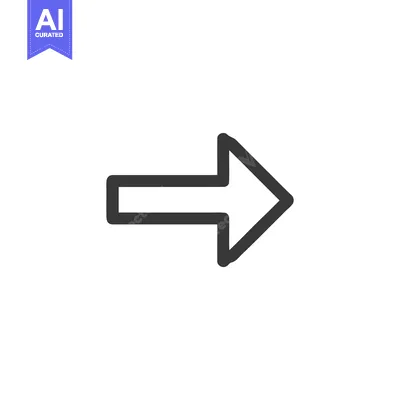 Premium design asset: Bold Outline Arrow Pointing Right on White Background