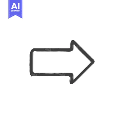 Aset premium populer: Grunge Style Right Arrow: Directional Symbol with Textured Outline on