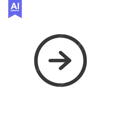 Aset premium populer: Simple Dark Gray Right Arrow Inside Circle on White Background