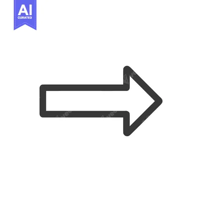 Aset premium populer: Bold Outline Arrow Pointing Right on White Background