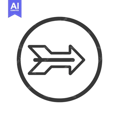 Aset premium populer: A simple arrow graphic contained within a dark circular frame
