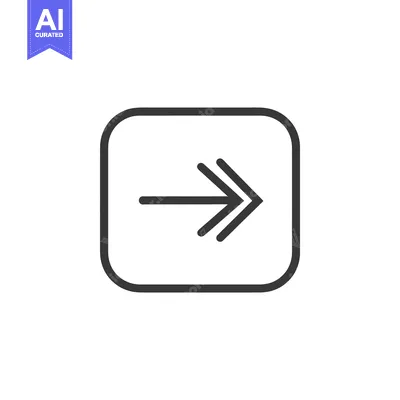 Aset desain premium: A minimalist line drawing of a right pointing arrow