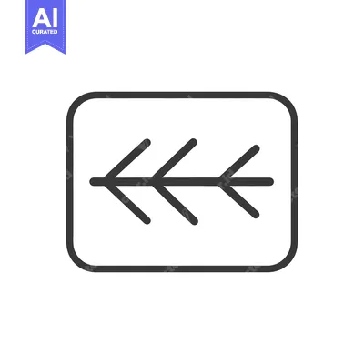 Premium design asset: A rectangular graphic containing a directional arrow symbol in black