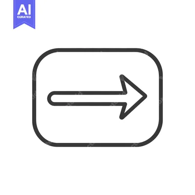 Aset desain premium: A simple rectangular button featuring an arrow pointing to the right