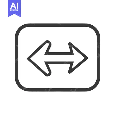 Aset desain premium: Two Arrows Pointing In Opposite Directions Within A Rectangle
