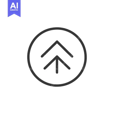 Aset desain premium: Ascend: Minimalist Icon of Two Arrows Pointing Upward in a Circle