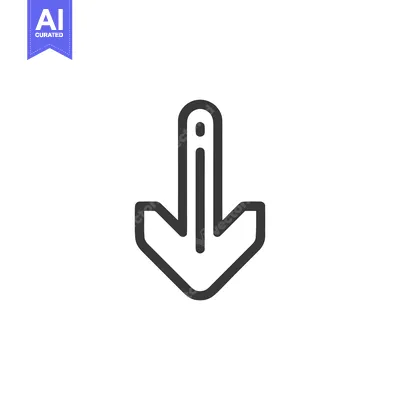 Aset premium populer: Minimalist Down Arrow Icon with Rounded Edges on White Background
