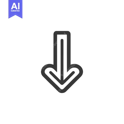 Popular premium asset: Bold Down Arrow Icon with Rounded Edges on White Background