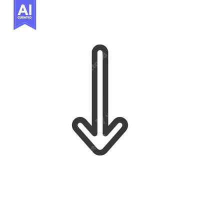 Aset premium populer: Simple Down Arrow Icon, Minimalist Design, Directional Symbol, Vector