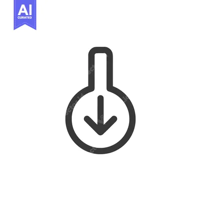 Premium design asset: Simple Down Arrow Icon in Circle, Minimalist Design on White Backgroun
