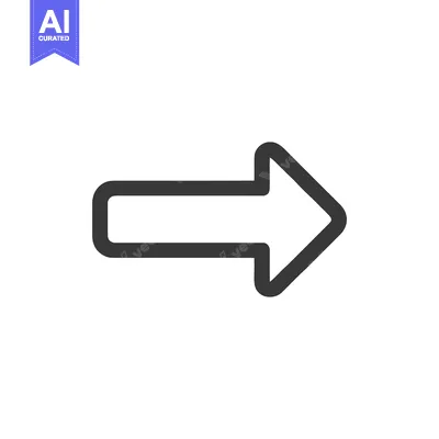 Aset desain premium: Bold Right Arrow Icon: Simple, Modern, Directional Symbol on White Bac