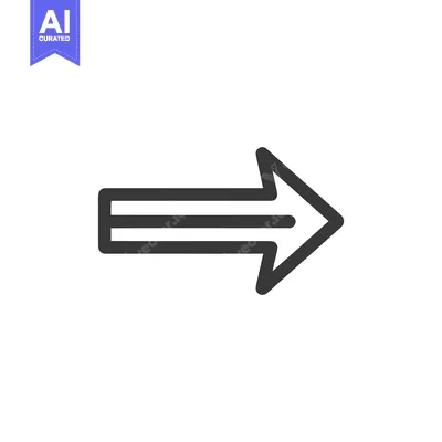 Aset desain premium: Bold Right Arrow Icon with Three Horizontal Lines, Isolated on White