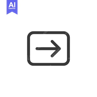 Aset premium populer: Simple Black Arrow in Rounded Square Frame on White Background