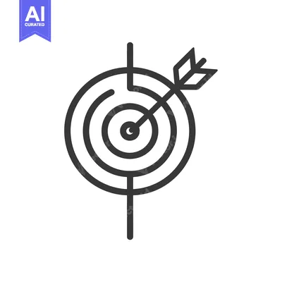 Aset desain premium: Arrow Hitting the Center of a Target