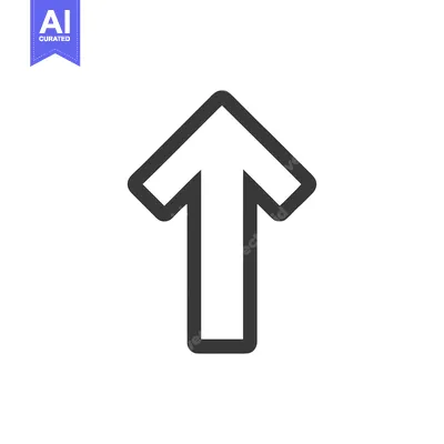 Premium design asset: Bold Upward Arrow Icon: Simple, Modern, Directional Symbol on White Ba