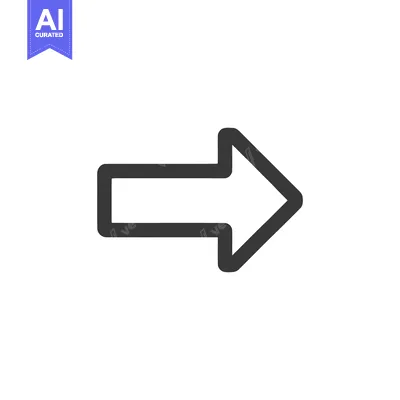 Aset desain premium: Simple Dark Gray Arrow Pointing Right on White Background