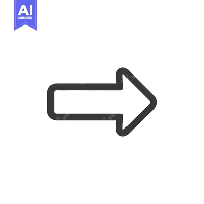 Aset desain premium: Simple Right Arrow Icon with Rounded Edges on White Background