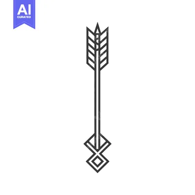 Aset premium populer: A geometric linear arrow icon on a white background