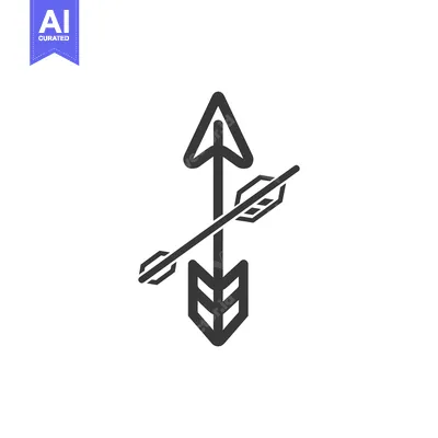 Aset premium populer: Simple symmetrical image depicting two arrows crossing each other