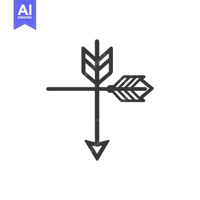 Premium design asset: A simple design showing three arrows intersecting at a center point